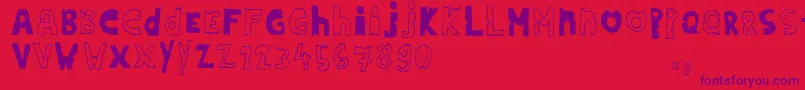 Hdontrial Font – Purple Fonts on Red Background