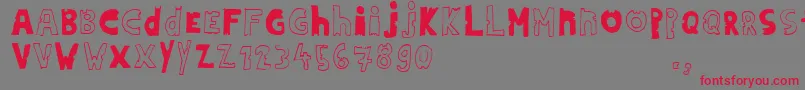 フォントHdontrial – 赤い文字の灰色の背景