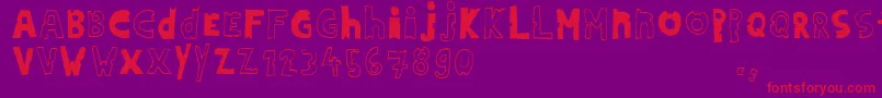 Hdontrial Font – Red Fonts on Purple Background