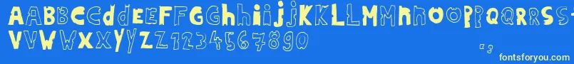 Hdontrial Font – Yellow Fonts on Blue Background