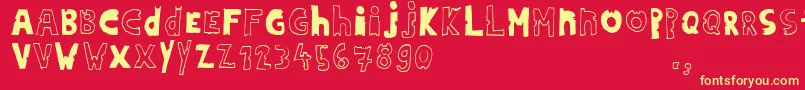 Hdontrial Font – Yellow Fonts on Red Background