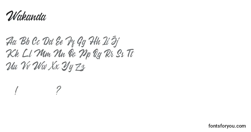 Fuente Wakanda - alfabeto, números, caracteres especiales