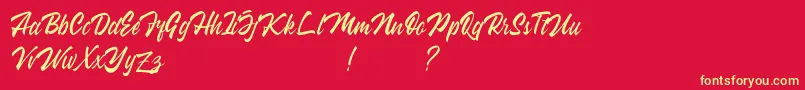 Wakanda Font – Yellow Fonts on Red Background