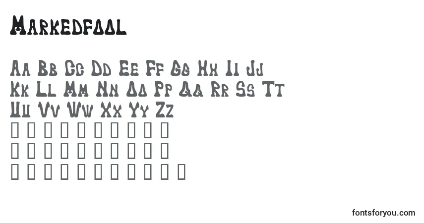 Czcionka Markedfool – alfabet, cyfry, specjalne znaki