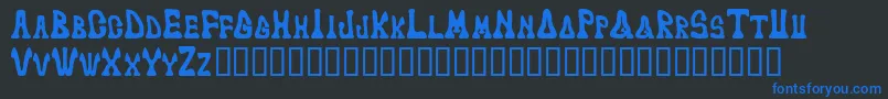 Markedfool-Schriftart – Blaue Schriften auf schwarzem Hintergrund
