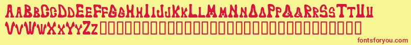 Markedfool Font – Red Fonts on Yellow Background