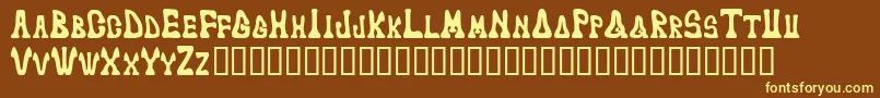 Markedfoolフォントについての詳細 フォントMarkedfool – 黄色のフォント、茶色の背景