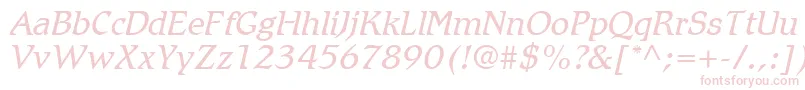 フォントRomicLtLightItalic – ピンクのフォント