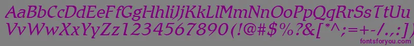 RomicLtLightItalic Font – Purple Fonts on Gray Background