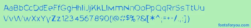 20thcenturygaunt Font – Blue Fonts on Green Background