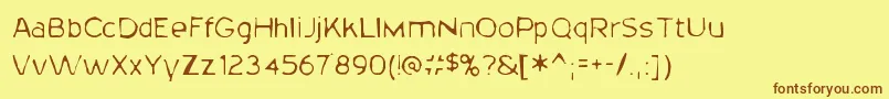 Weitere Informationen zur 20thcenturygaunt-Schriftart 20thcenturygaunt-Schriftart – Braune Schriften auf gelbem Hintergrund