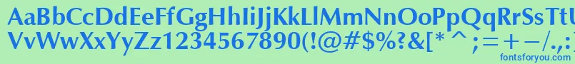 OpmB Font – Blue Fonts on Green Background