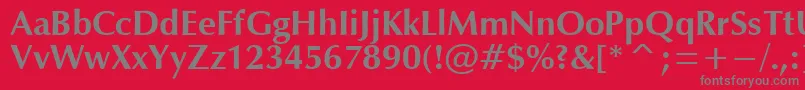 フォントOpmB – 赤い背景に灰色の文字