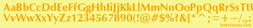 OpmB Font – Orange Fonts on Yellow Background