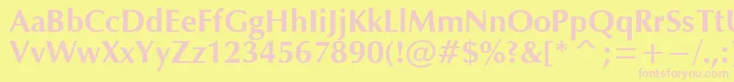 OpmB Font – Pink Fonts on Yellow Background