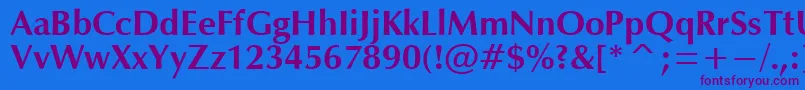 OpmB Font – Purple Fonts on Blue Background