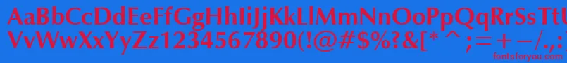 OpmB Font – Red Fonts on Blue Background