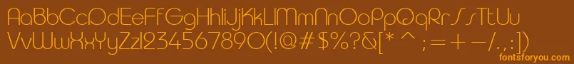 TaurusLight Font – Orange Fonts on Brown Background