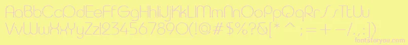 TaurusLight Font – Pink Fonts on Yellow Background