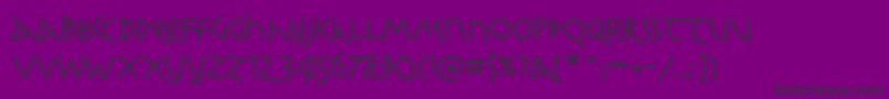 Kochrootsroundbold-Schriftart – Schwarze Schriften auf violettem Hintergrund