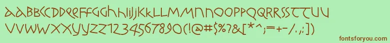 More about Kochrootsroundbold Font Kochrootsroundbold Font – Brown Fonts on Green Background