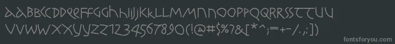 Kochrootsroundboldフォントについての詳細 フォントKochrootsroundbold – 黒い背景に灰色の文字