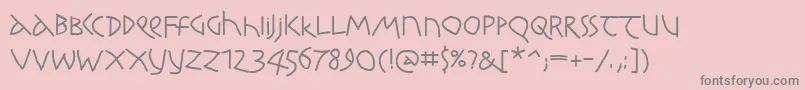 Weitere Informationen zur Kochrootsroundbold-Schriftart Kochrootsroundbold-Schriftart – Graue Schriften auf rosa Hintergrund