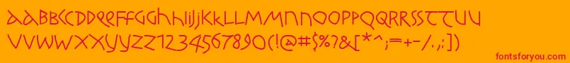 Kochrootsroundbold Font – Red Fonts on Orange Background