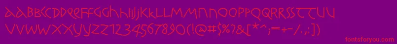 Kochrootsroundbold-Schriftart – Rote Schriften auf violettem Hintergrund