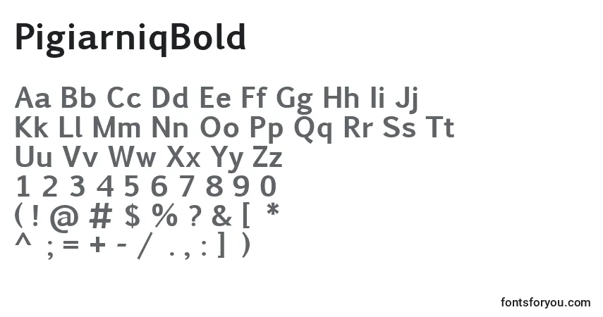 Schriftart PigiarniqBold – Alphabet, Zahlen, spezielle Symbole