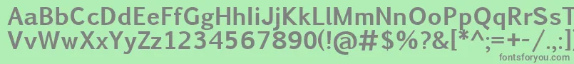 フォントPigiarniqBold – 緑の背景に灰色の文字