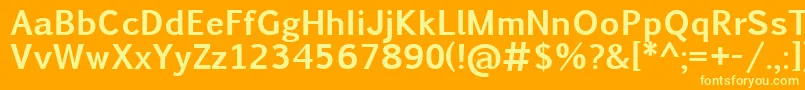 PigiarniqBold Font – Yellow Fonts on Orange Background