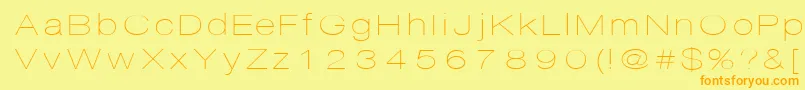 Saiba mais sobre a fonte Disco Fonte Disco – fontes laranjas em um fundo amarelo