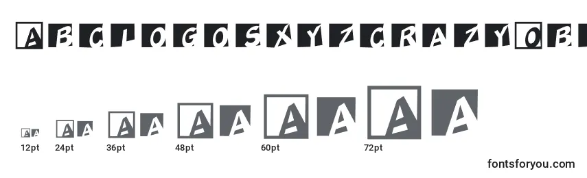 AbclogosxyzcrazyOblique Font Sizes