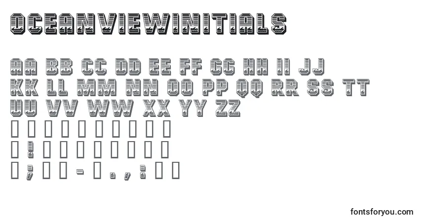 Шрифт OceanViewInitials – алфавит, цифры, специальные символы