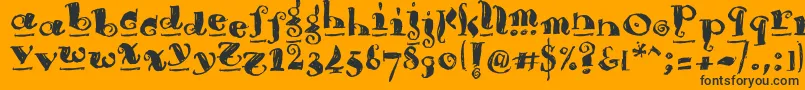 Brouss-Schriftart – Schwarze Schriften auf orangefarbenem Hintergrund