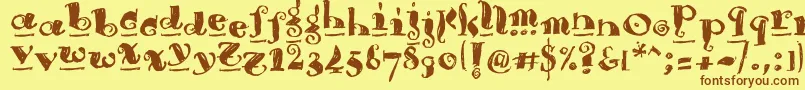 Brouss Font – Brown Fonts on Yellow Background