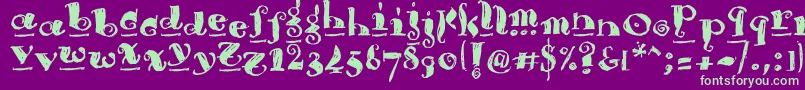 Brouss Font – Green Fonts on Purple Background