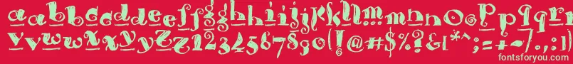 Brouss Font – Green Fonts on Red Background