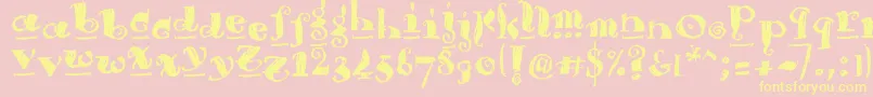 Brouss Font – Yellow Fonts on Pink Background