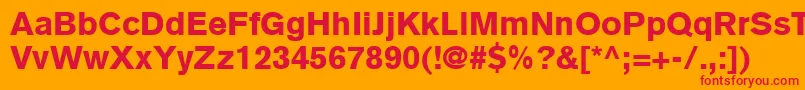 フォントBasiccommercialLtBlack – オレンジの背景に赤い文字