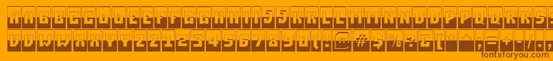ASimplercmbwBold-Schriftart – Braune Schriften auf orangefarbenem Hintergrund