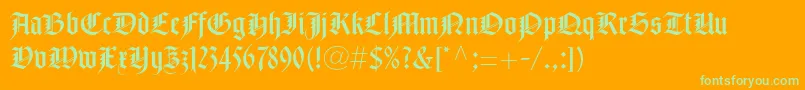 NotredameltstdRoman Font – Green Fonts on Orange Background