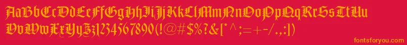 NotredameltstdRoman Font – Orange Fonts on Red Background