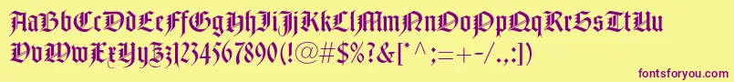 NotredameltstdRoman Font – Purple Fonts on Yellow Background
