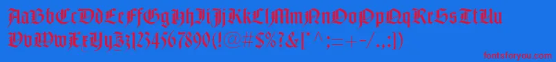 NotredameltstdRoman Font – Red Fonts on Blue Background