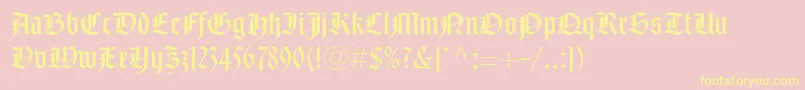 NotredameltstdRoman Font – Yellow Fonts on Pink Background