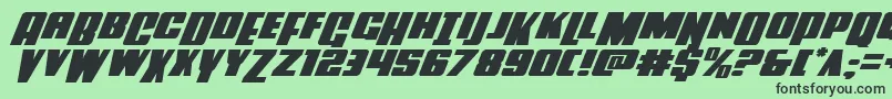 Powerlordexpandital Font – Black Fonts on Green Background