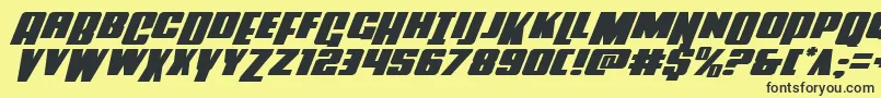 Powerlordexpandital Font – Black Fonts on Yellow Background