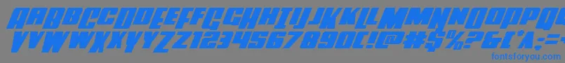 Powerlordexpandital Font – Blue Fonts on Gray Background